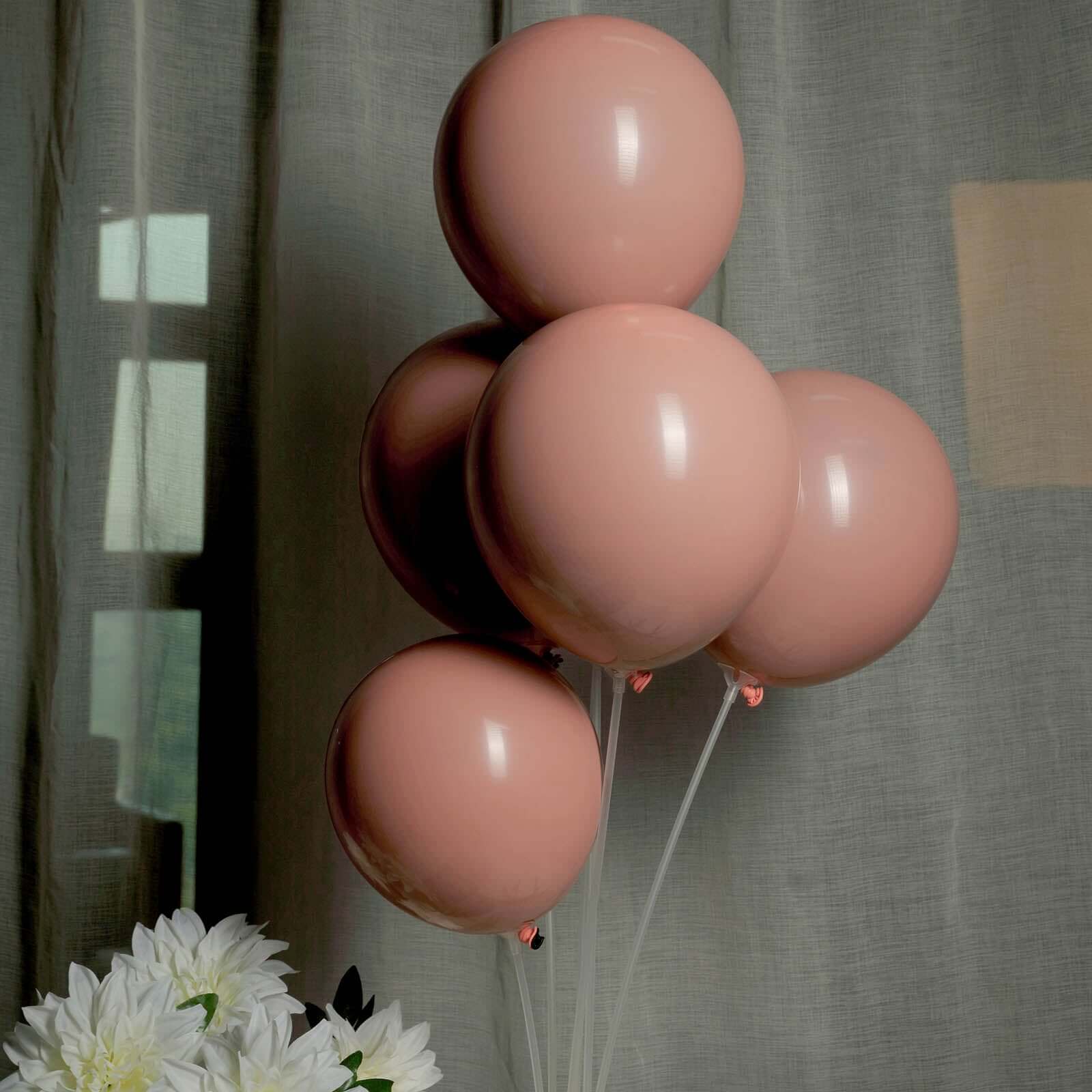 25 Pack 10" Matte Dusty Rose Double Stuffed Prepacked Latex Balloons