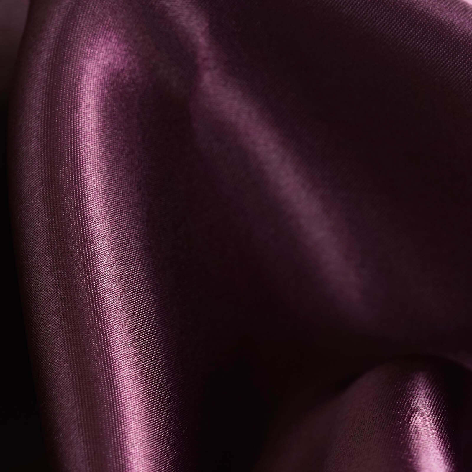 5 Pack Eggplant Satin Cloth Napkins with Hemmed Edges, Reusable Dinner Napkins - 20"x20"
