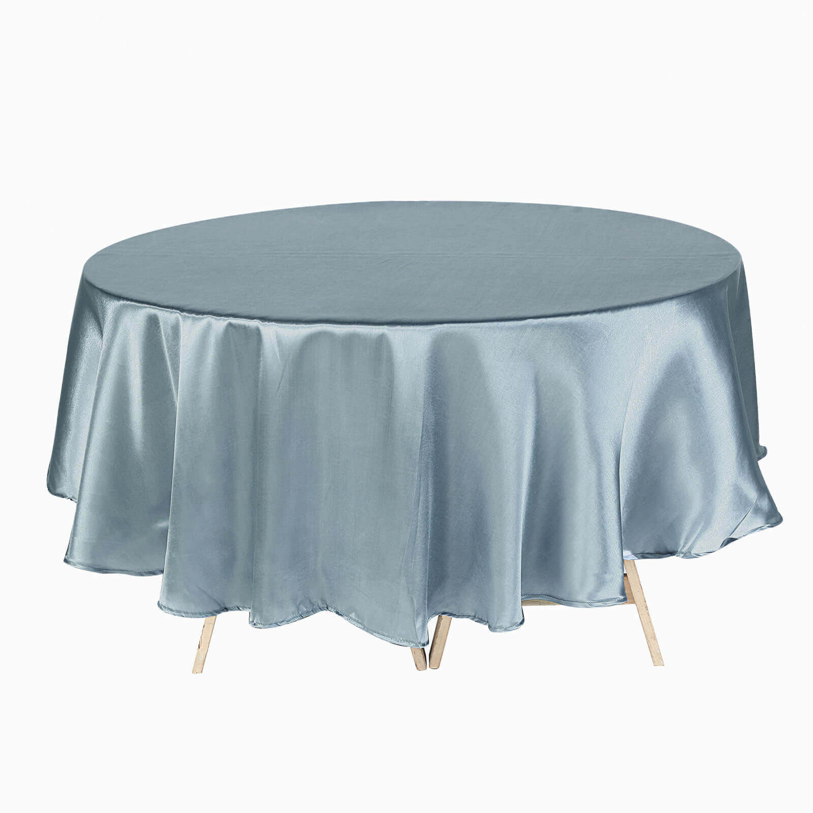90" Dusty Blue Satin Round Tablecloth