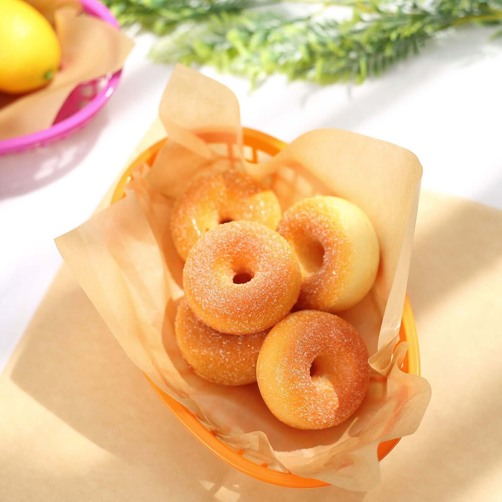 50-Pack Wax Paper Basket Liners Square Design Natural Brown - Perfect for Sandwiches and Food Wrapping 12" 40GSM