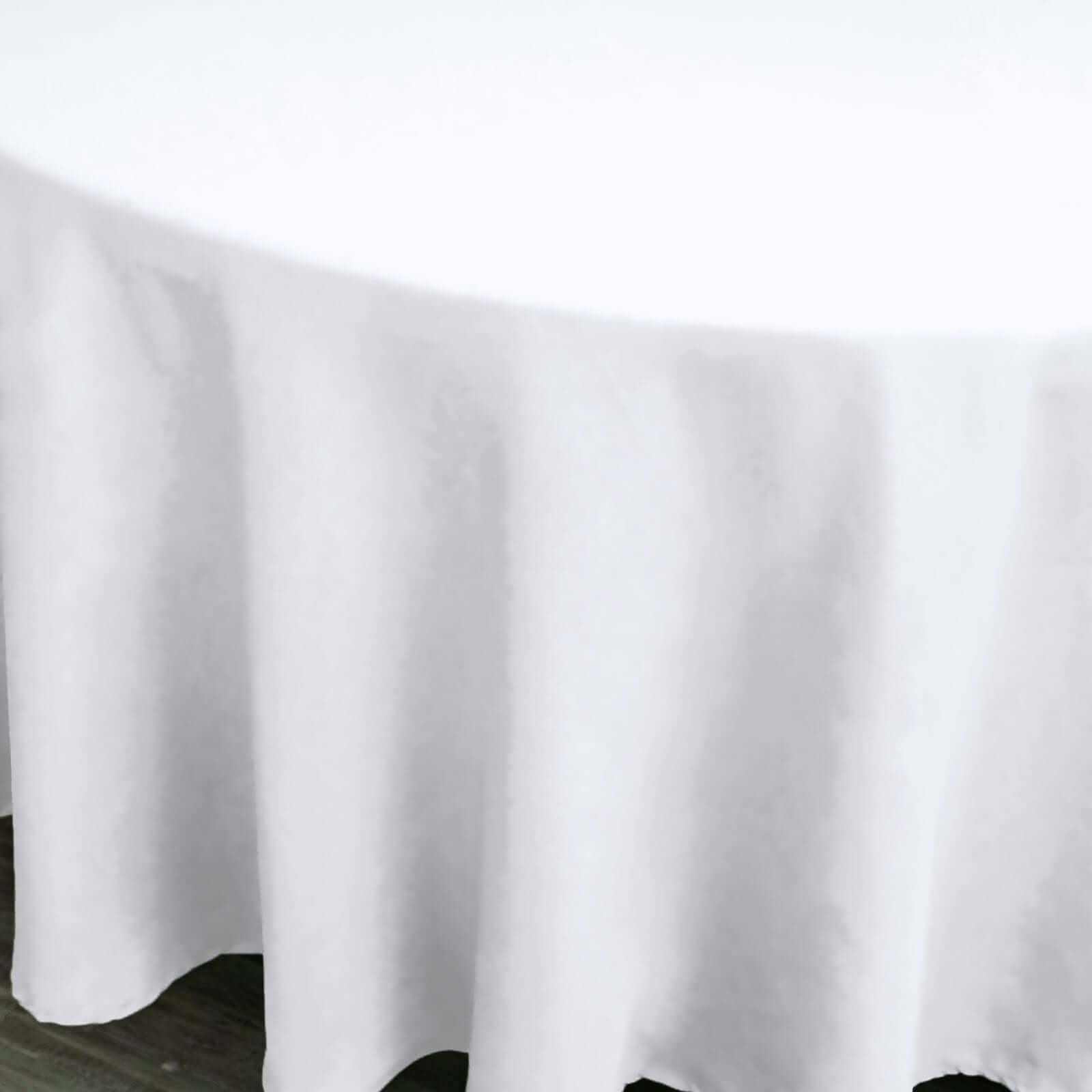 Polyester 108" Round Tablecloth White - Wrinkle-Resistant and Stylish Table Cover