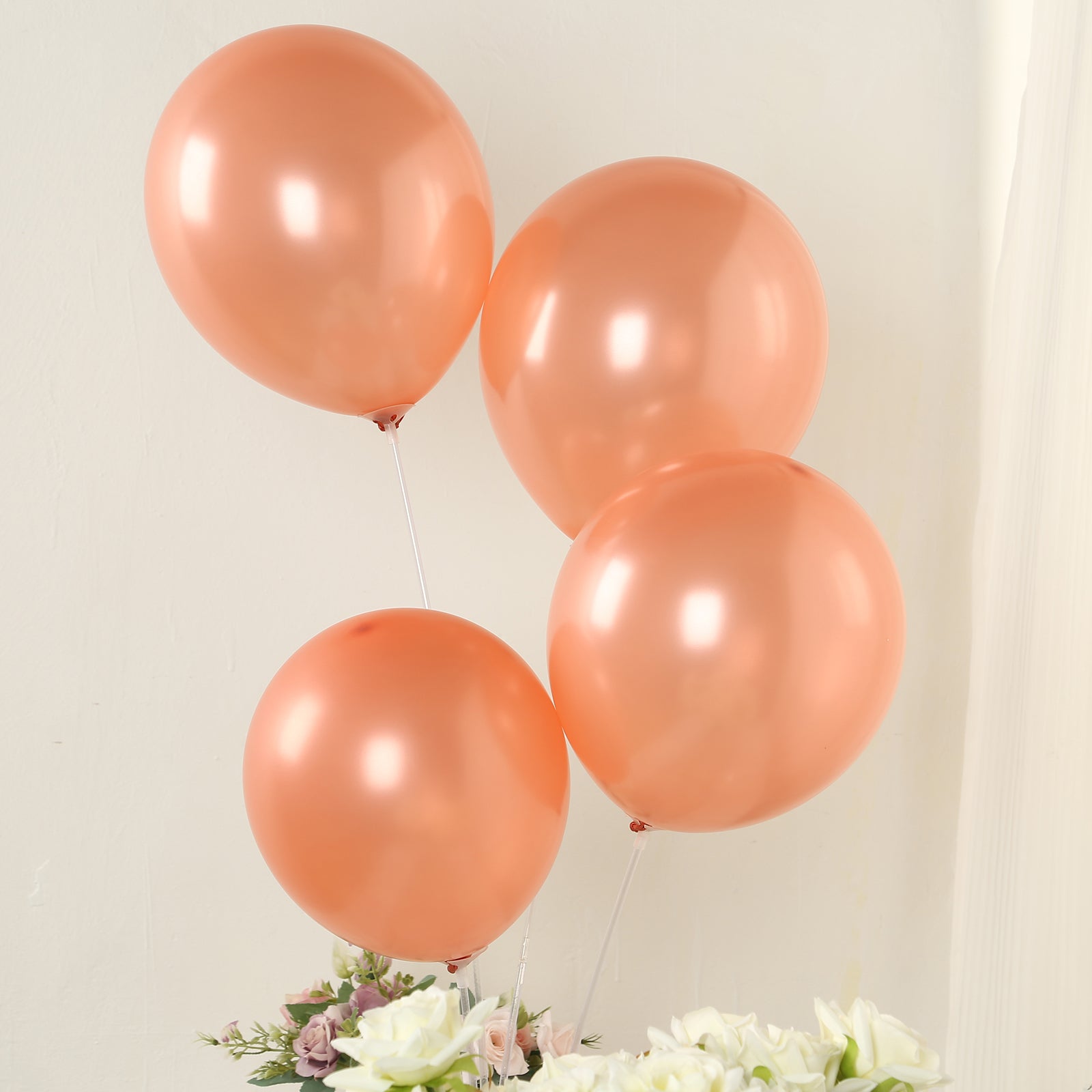 50 Pack Rose Gold Biodegradable Balloons, 12" Thickened Extra Strong Eco-friendly Latex Helium Party Balloons