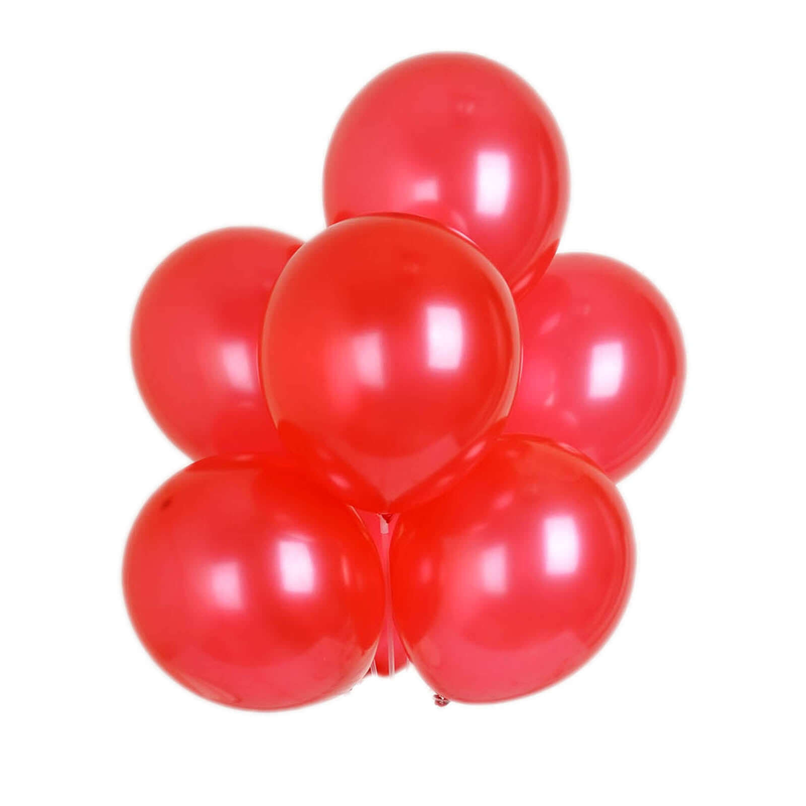 25 Pack | 12" Shiny Pearl Red Latex Helium, Air or Water Balloons