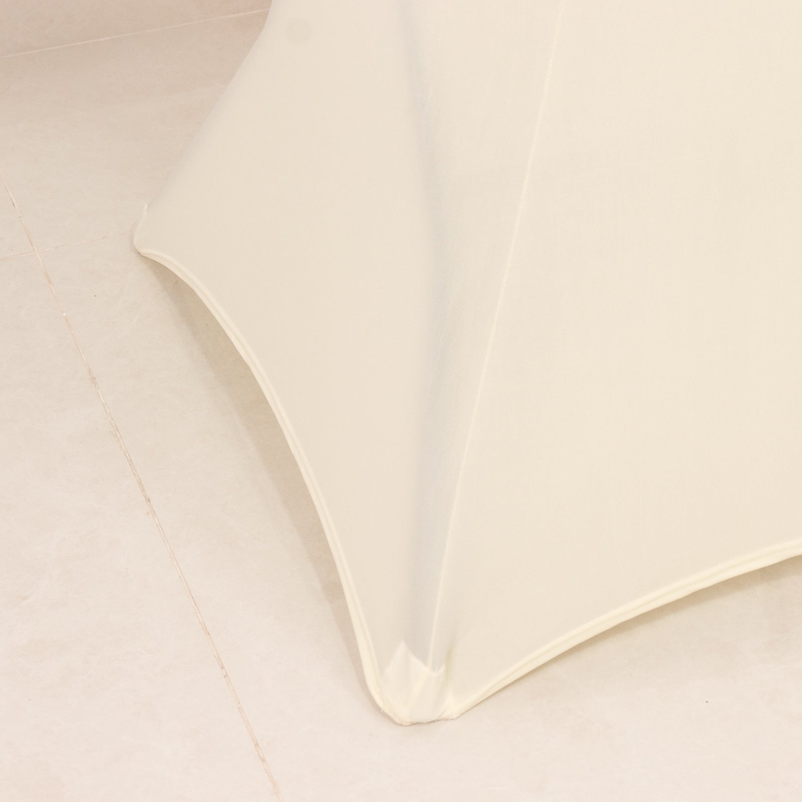 Spandex 33"-36" Round Cocktail Table Cover Ivory - Easy to Maintain Stretch Fitted Highboy Tablecloth