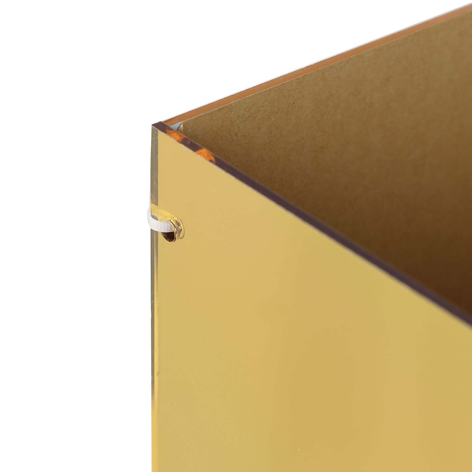 40" Floor Standing Gold Mirror Finish Acrylic Display Box, Pedestal Riser with Interchangeable Lid and Base
