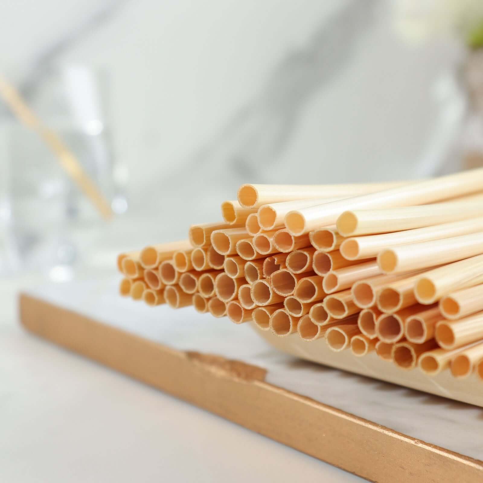 100-Pack Compostable Straws Plant Based 100% Plastic Free - Sustainable Biodegradable Wheat Straws 9"
