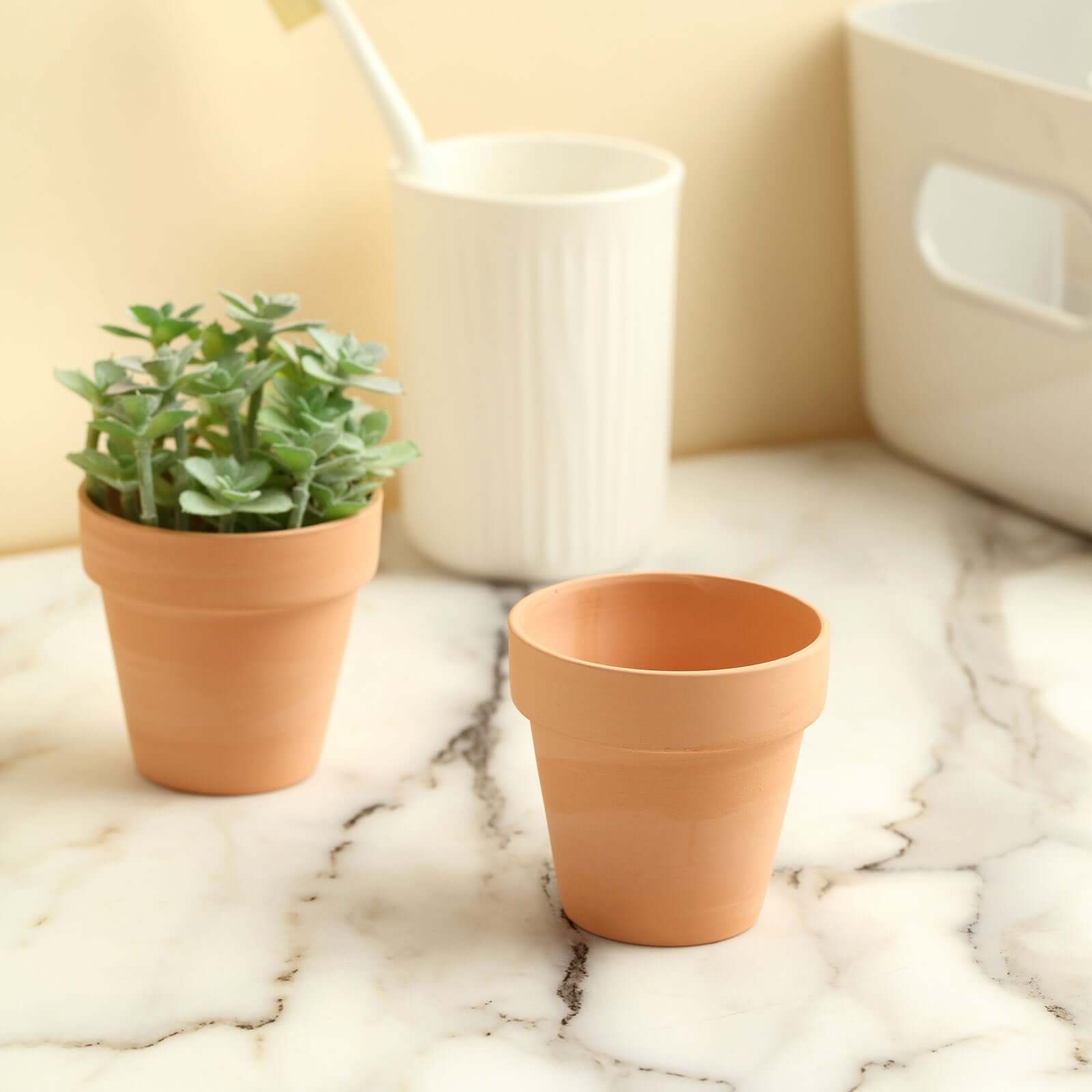 24-Pack Favor Buckets Mini Terracotta Pots Rust Design - Ceramic Clay Planters for Succulents and Cactus 2.5"