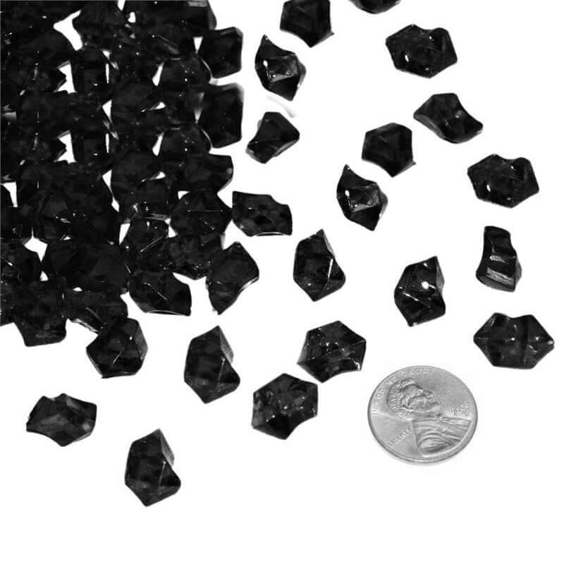 400 Pcs Acrylic Ice Bead Vase Fillers Mini Black - Chic DIY Craft Crystals for Wedding Centerpieces & Table Styling