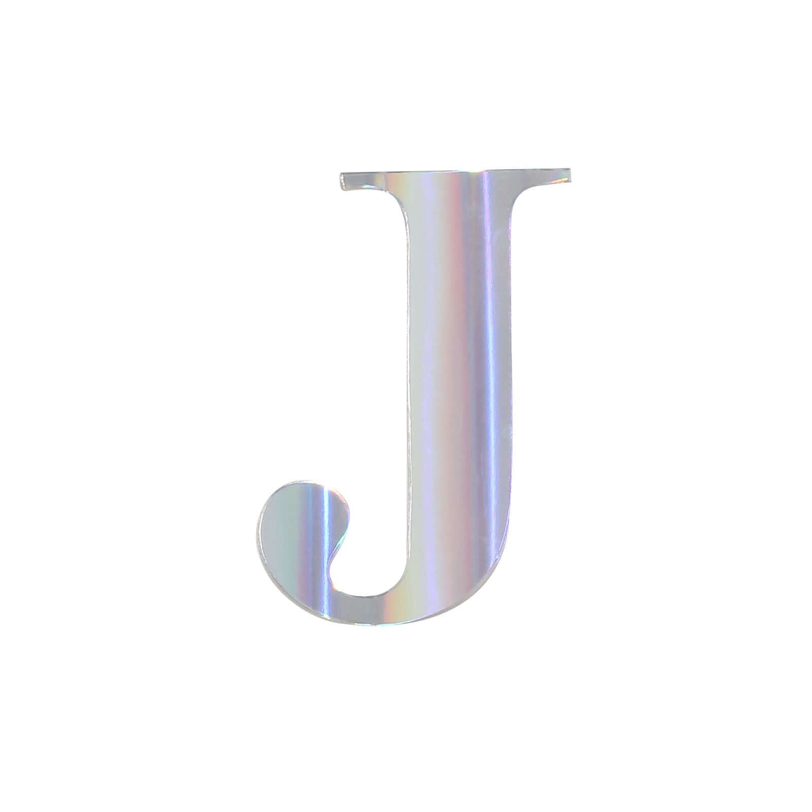 4 Pack 5" Iridescent Alphabet Stickers Banner, Customizable Stick on Letters - J