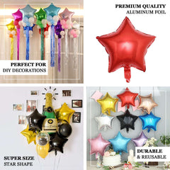 2 Pack 16" 4D Shiny Silver Star Mylar Foil Helium or Air Balloons