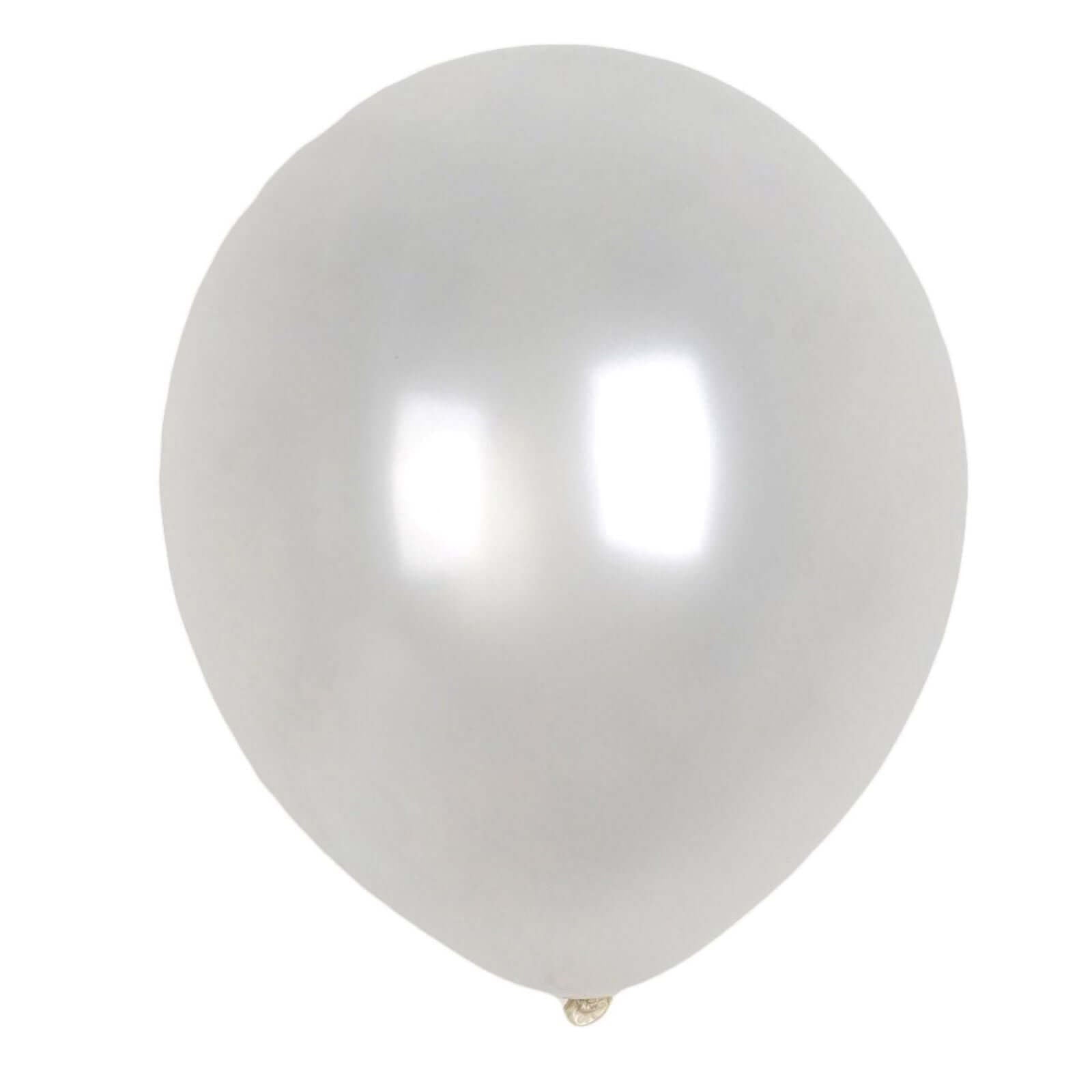 25 Pack 12" Shiny Pearl White Latex Helium, Air or Water Balloons