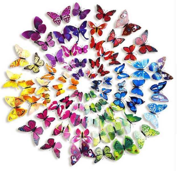 12-Pack 3D Butterfly Wall Decals, DIY Stickers Decorative Pink Collection Removable Design