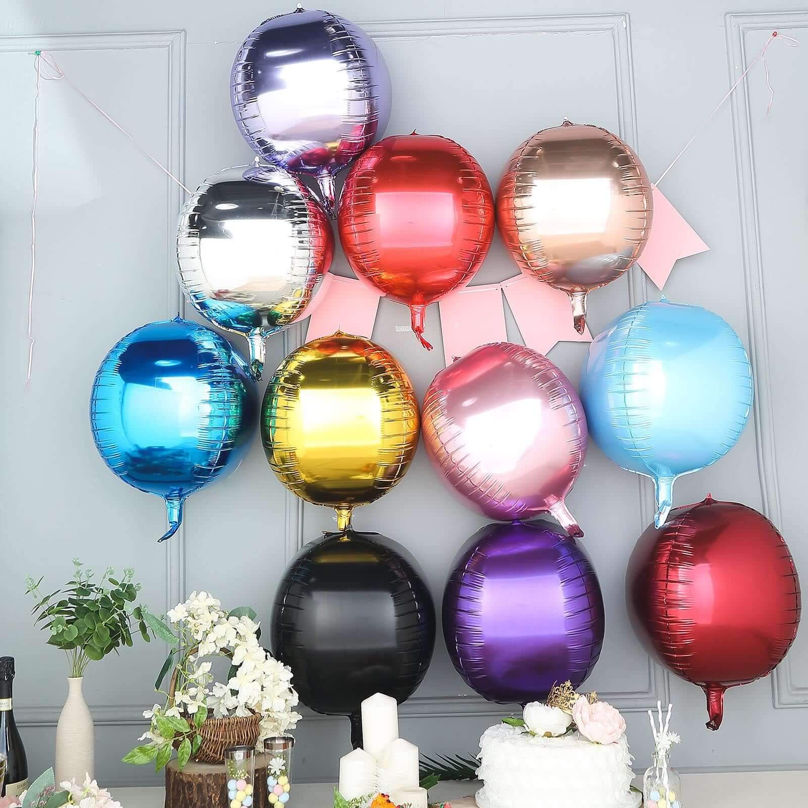 2 Pack 14" 4D Lavender Lilac Sphere Mylar Foil Helium or Air Balloons