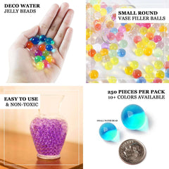 200-250 Pcs Water Gel Beads Vase Filler Red - Small Nontoxic Jelly Balls for Floating Candles & Floral Displays