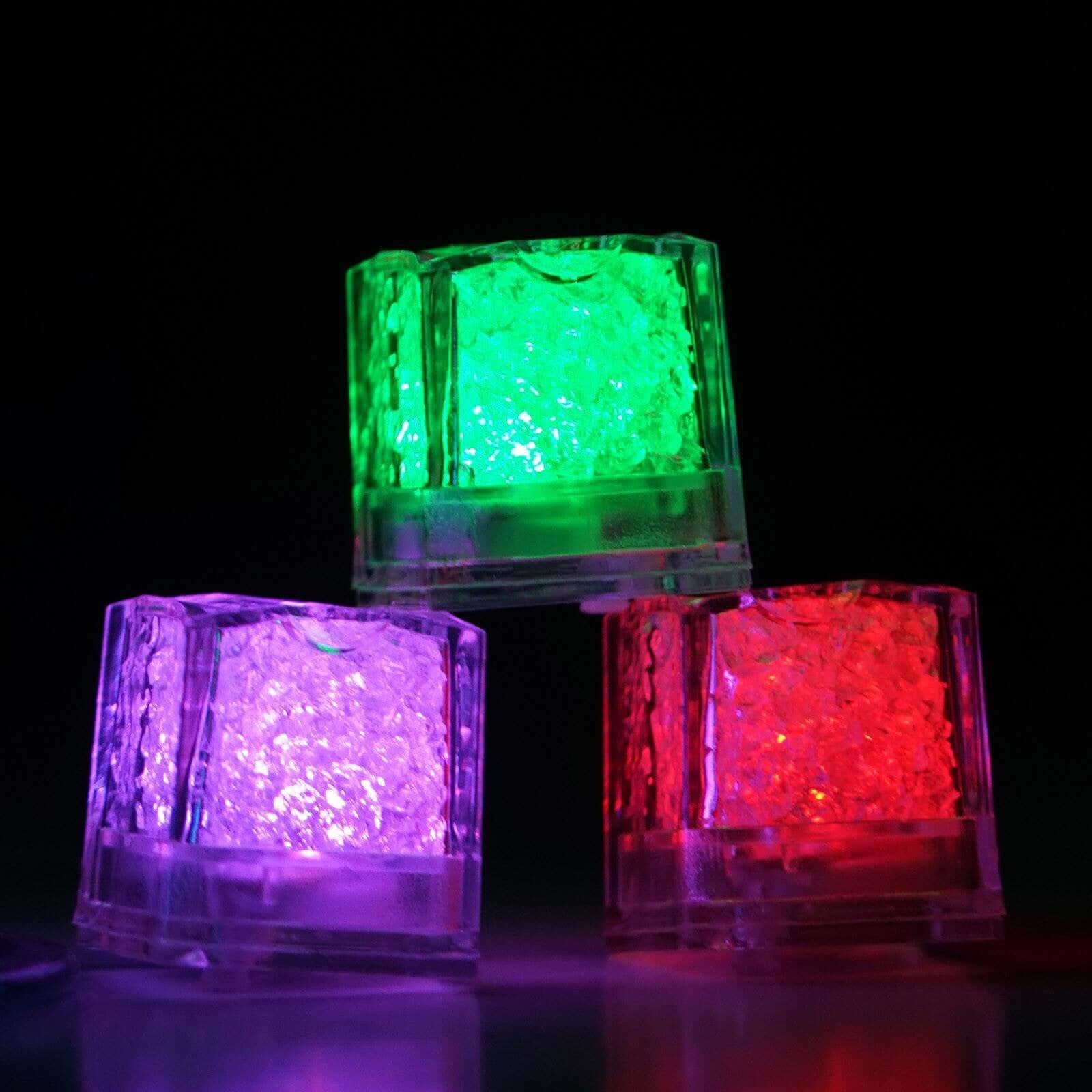 12-Pack LED Ice Cubes Submersible Multicolor Design - Adjustable Waterproof Party Lights
