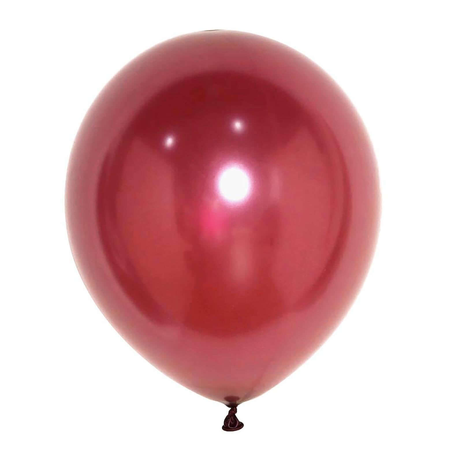 25 Pack 12" Shiny Pearl Burgundy Latex Helium or Air Balloons