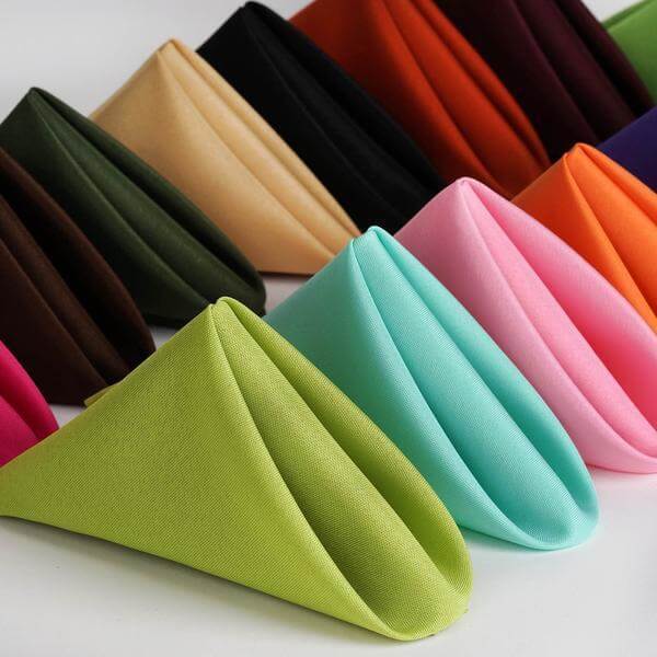 5 Pack Polyester 17"x17" Napkins Yellow - Durable & Wrinkle Resistant Dinner Napkins