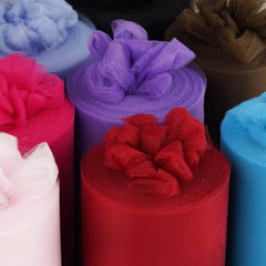 9"x100 Yards Pink Tulle Fabric Bolt, Sheer Fabric Spool Roll For Crafts