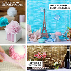 3 Rolls 28ft Silver Ruffled Tissue Paper Party Streamers, Crepe Paper Backdrop Decorations