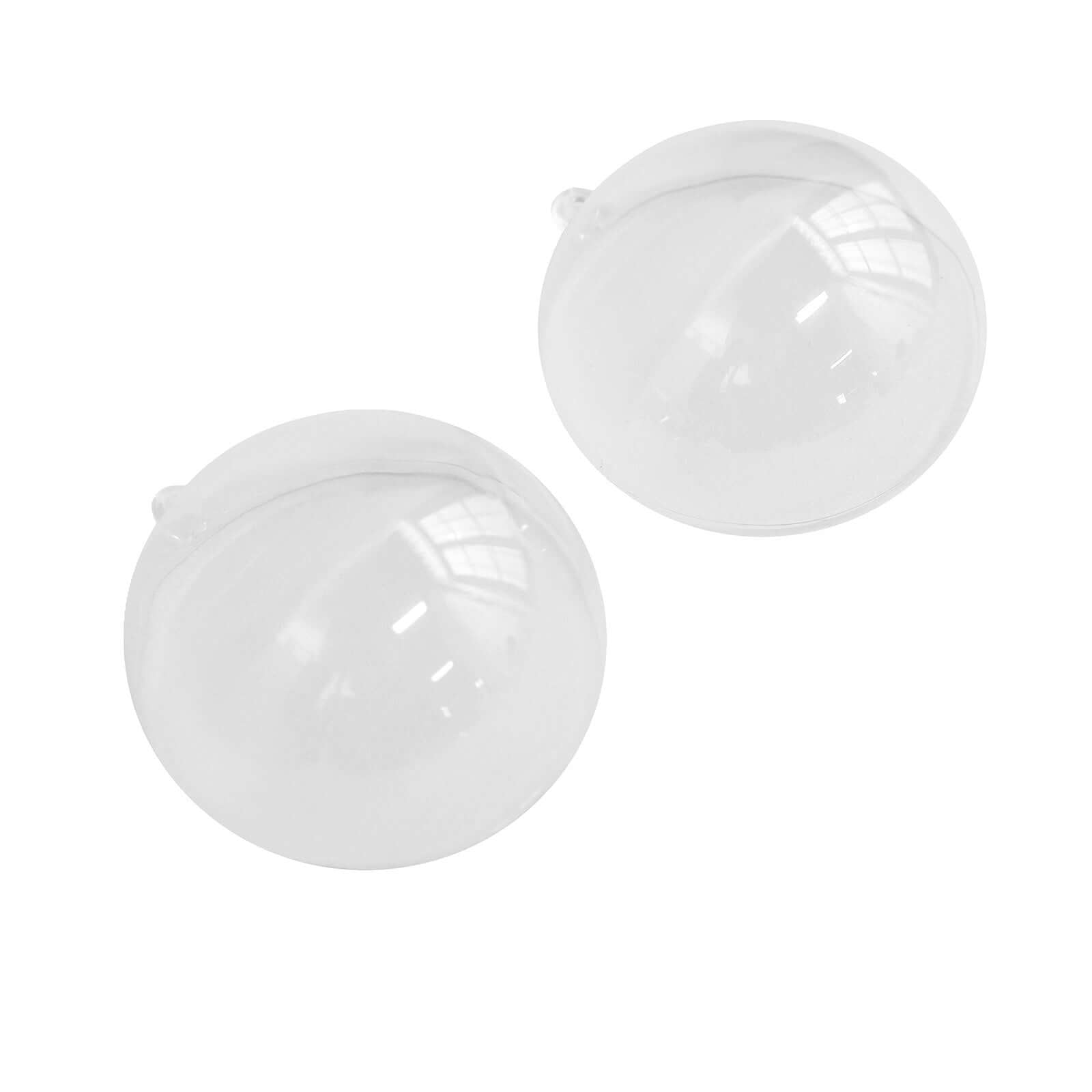 12-Pack Fillable Ornament Ball Candy Container Clear - Unique Transparent Candy Treat Favor Containers 3"