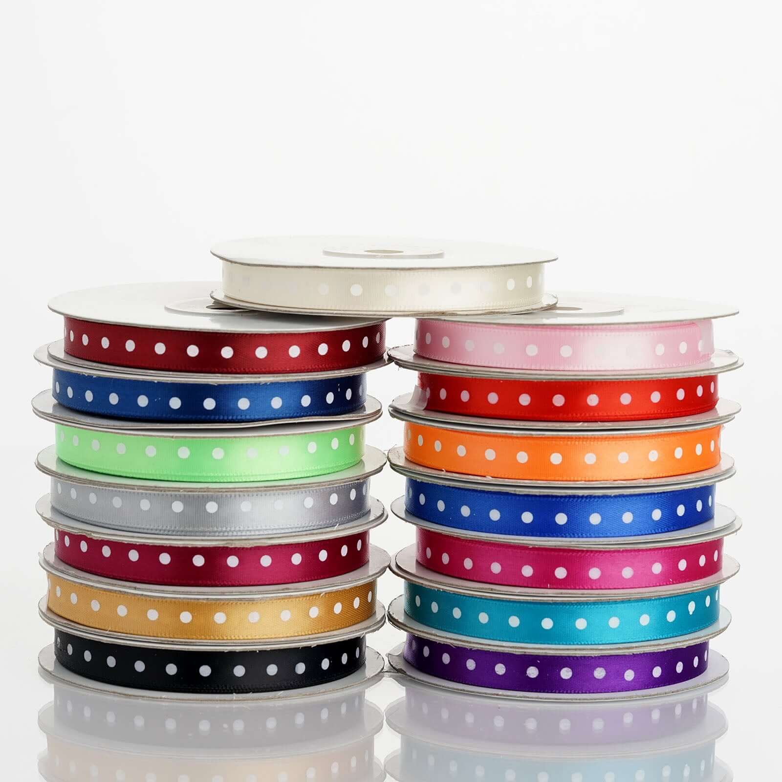 25 Yards 3 8" Eggplant Polka Dot Satin Ribbon - Clearance SALE