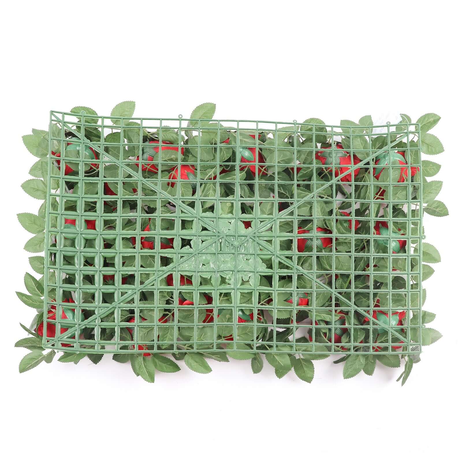3 Sq ft. Easy-Install Red Silk Rose Flower Mat Wall Panel Backdrop