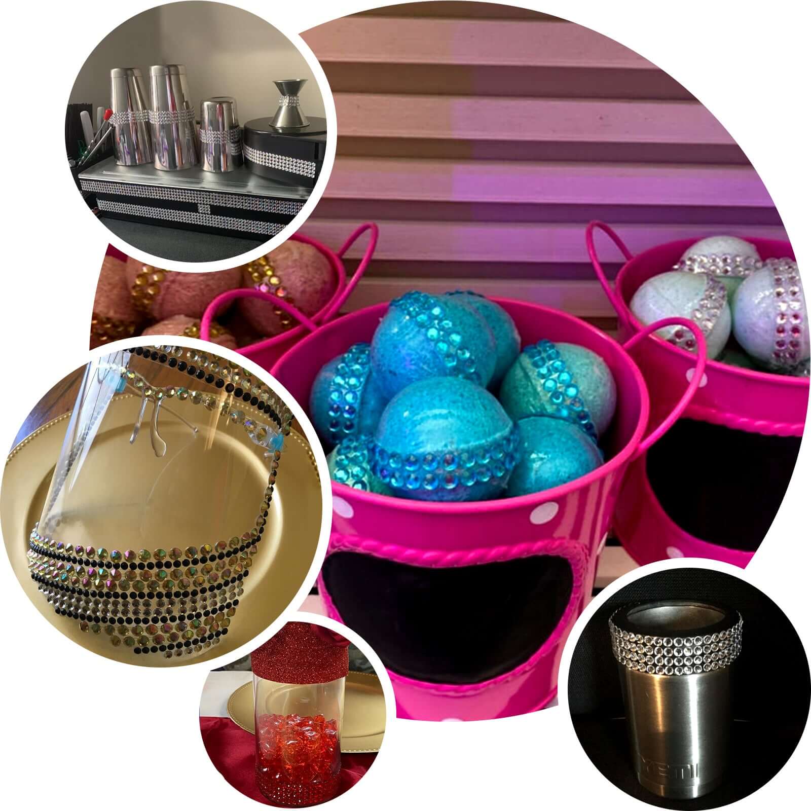 3ft Iridescent Stick-On Rhinestone Tape, DIY Self Adhesive Diamond Gemstone Stickers