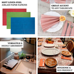 20-Pack Paper Linen-Like Napkins White - Disposable Hygienic Airlaid Guest Towels 8.5"x4"