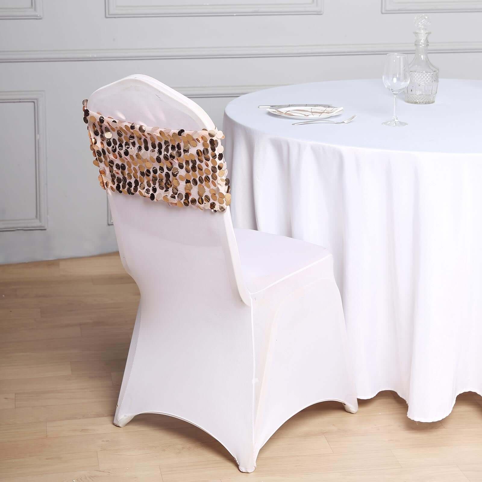 Spandex Chair Cover for Banquet Chairs White - Stylish Stretch 160GSM Fabric with Slip-On Slipcover for Sophisticated Gatherings