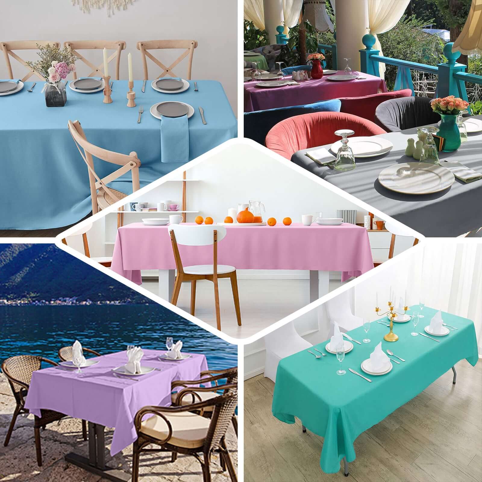 Premium Polyester 60"x126" Rectangle Tablecloth Gold - Stain-Resistant 220GSM Finish Table Cover
