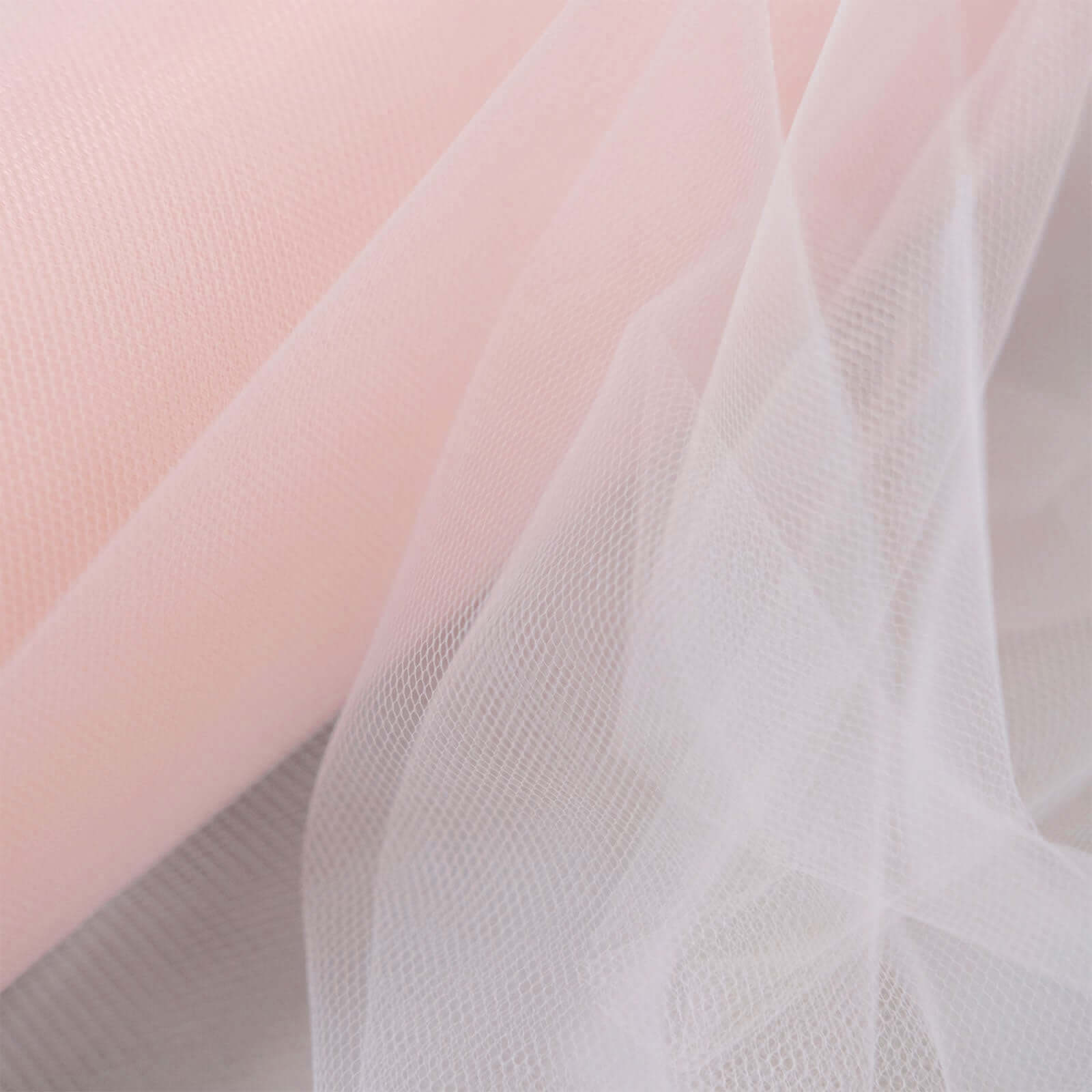 12"x100 Yards Blush Tulle Fabric Bolt, Sheer Fabric Spool Roll For Crafts
