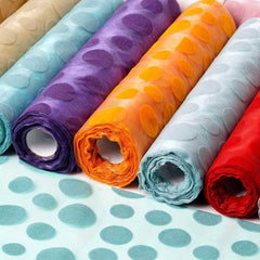12"x10 Yards Hunter Emerald Green Premium Organza With Velvet Dots Fabric Bolt, DIY Craft Fabric Roll