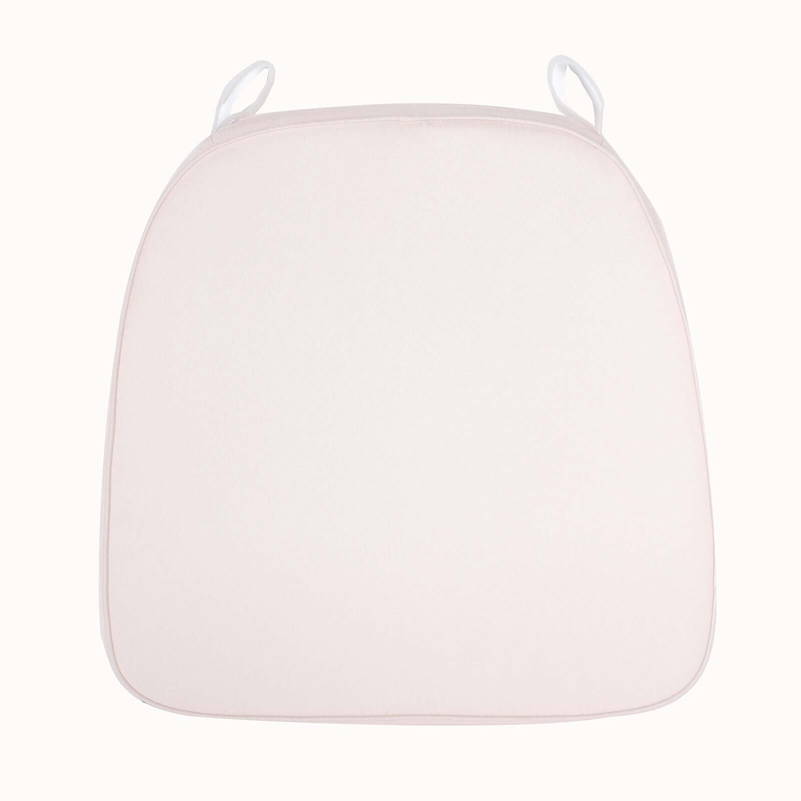 Chiavari Chair Cushion with 1.5" Thick Memory Foam and Ties Blush - Stylish Removable Cover for Comfort
