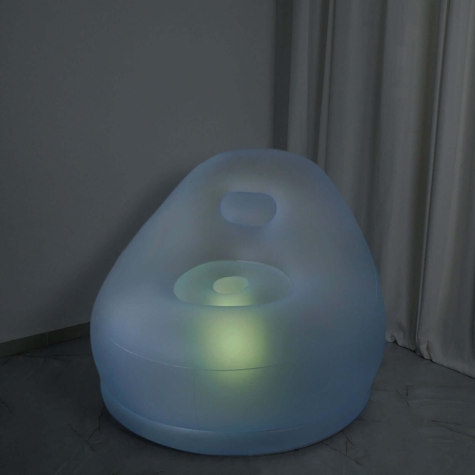 Color Changing LED Light Up Inflatable Sofa Chair, Waterproof Illuminated Remote Battery Operated Furniture