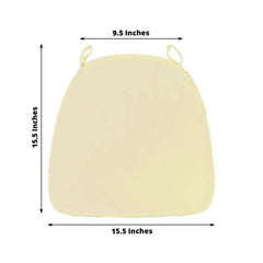 Chiavari Chair Cushion with 1.5" Thick Memory Foam and Ties Ivory - Stylish Removable Cover for Comfort