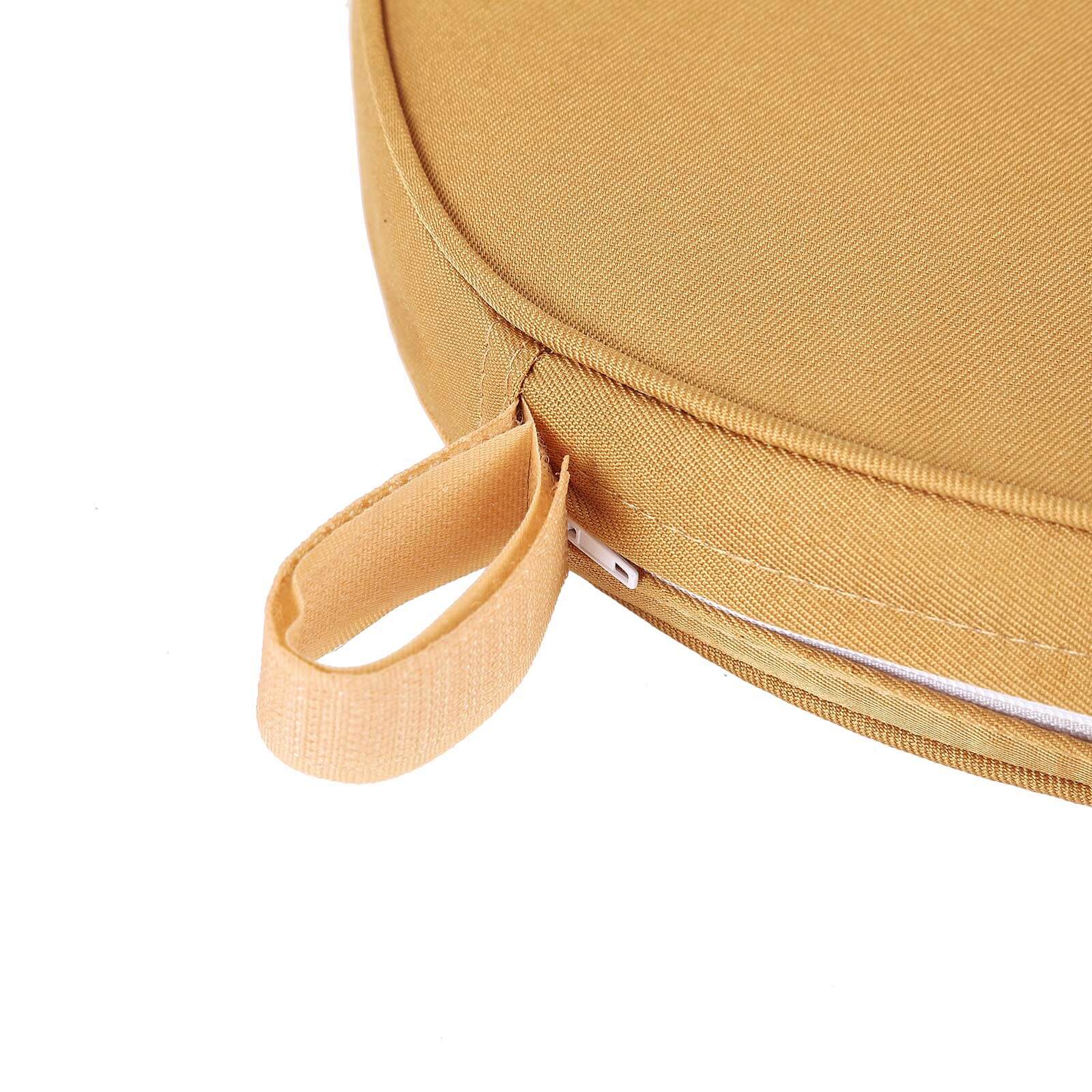 Chiavari Chair Cushion with 1.5" Thick Memory Foam and Ties Gold - Stylish Removable Cover for Comfort