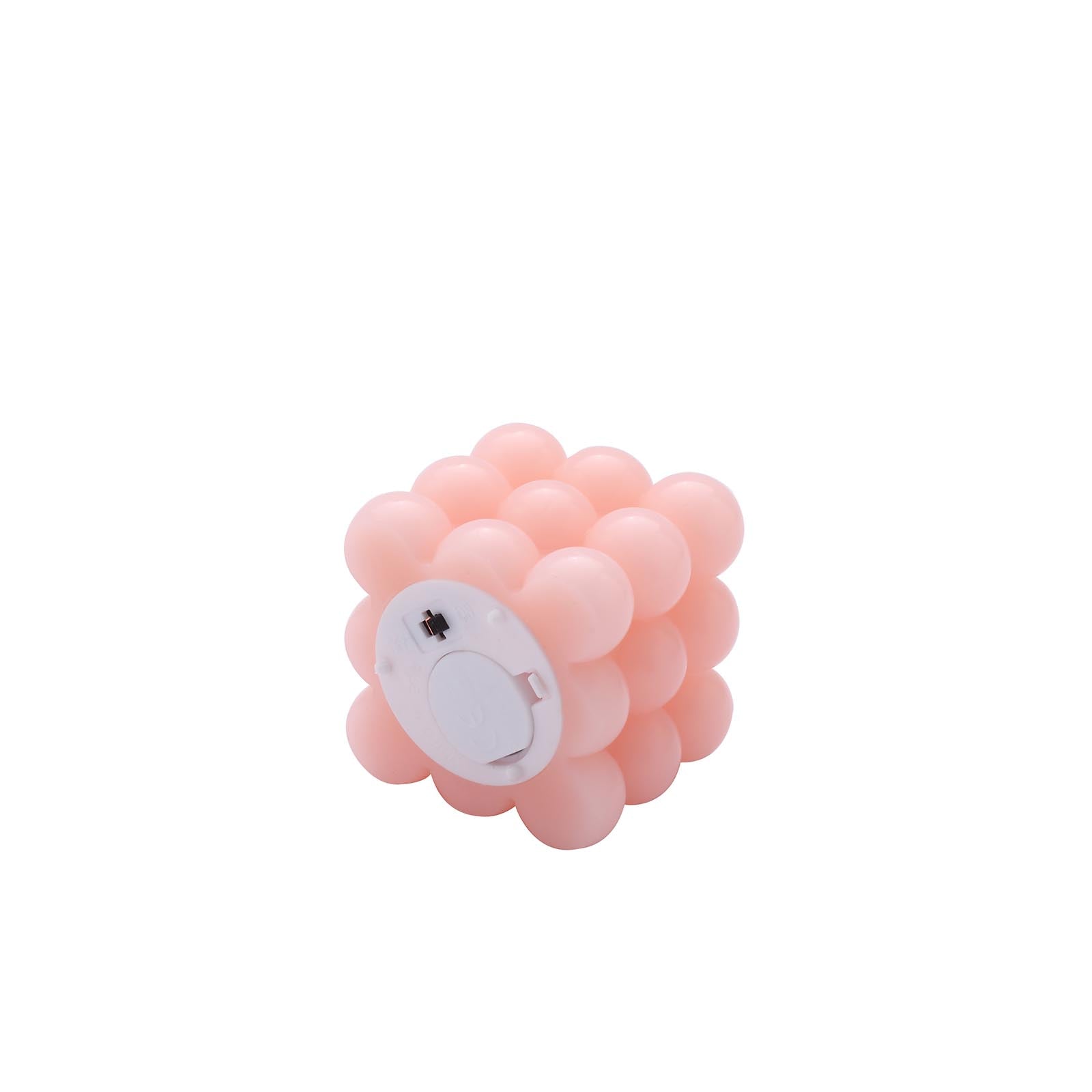 2-Pack LED Flameless Cube Candles Flickering Warm White Blush - Battery Operated Bubble Design 2"