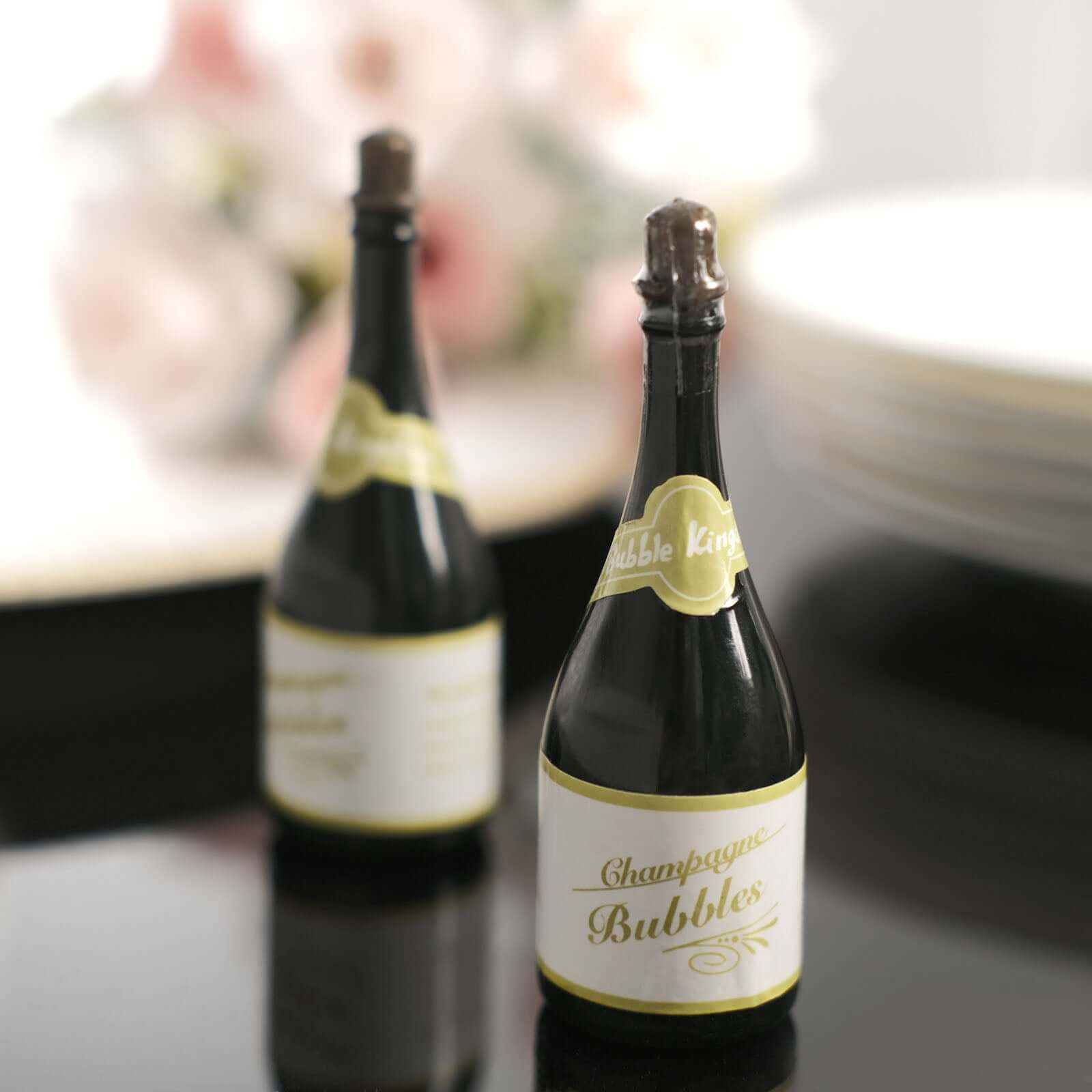 24 Pack Mini 4" Champagne Bottle Event Favor Bubbles, Wedding Shower Bubbles