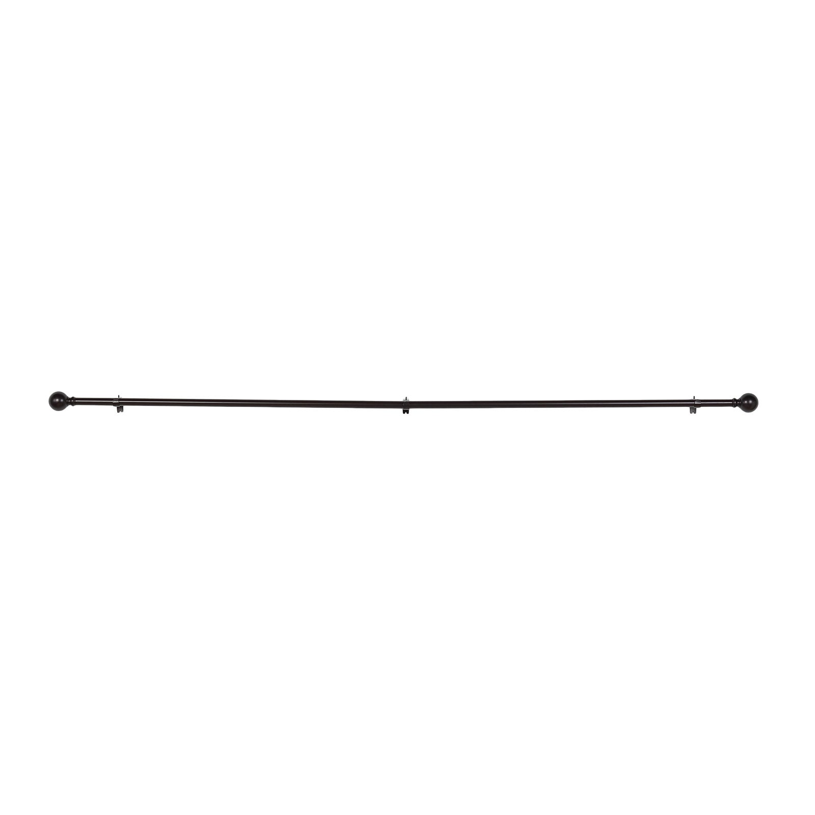 42"-126" Adjustable Curtain Rod Set, Bronze, Round Finials