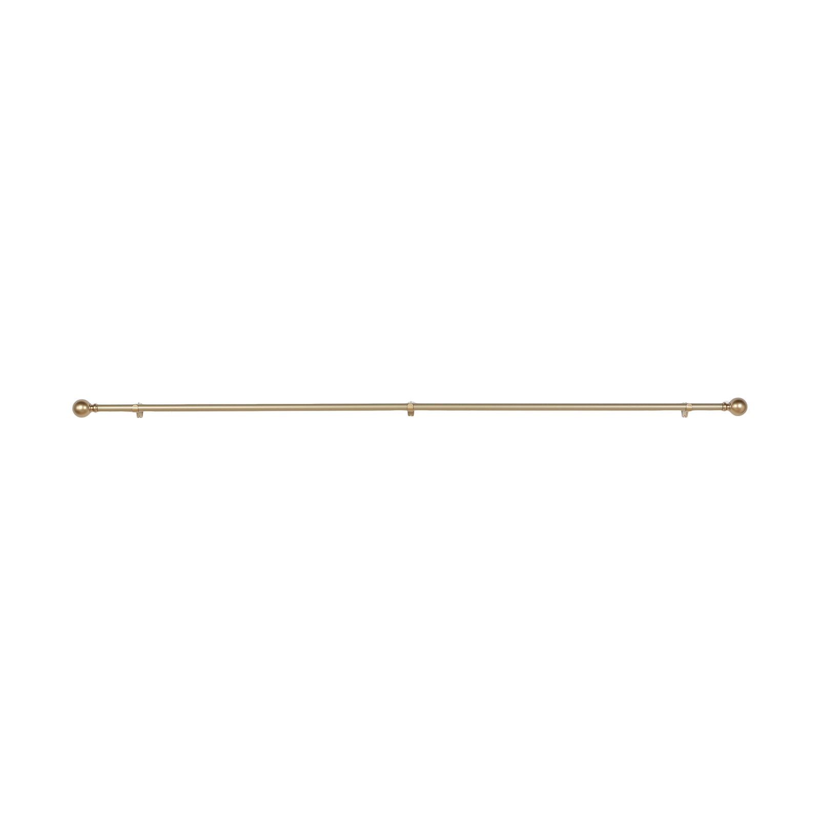 42"-126" Adjustable Curtain Rod Set, Gold, Round Finials