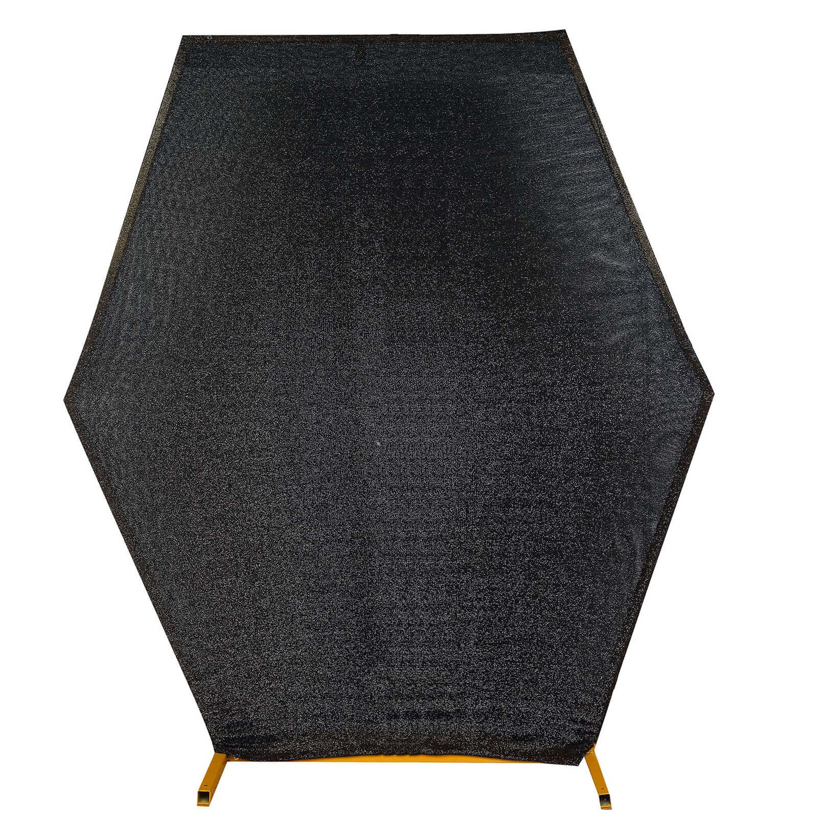 8ftx7ft Black Metallic Shimmer Tinsel Spandex Hexagon Wedding Arbor Cover, 2-Sided Backdrop