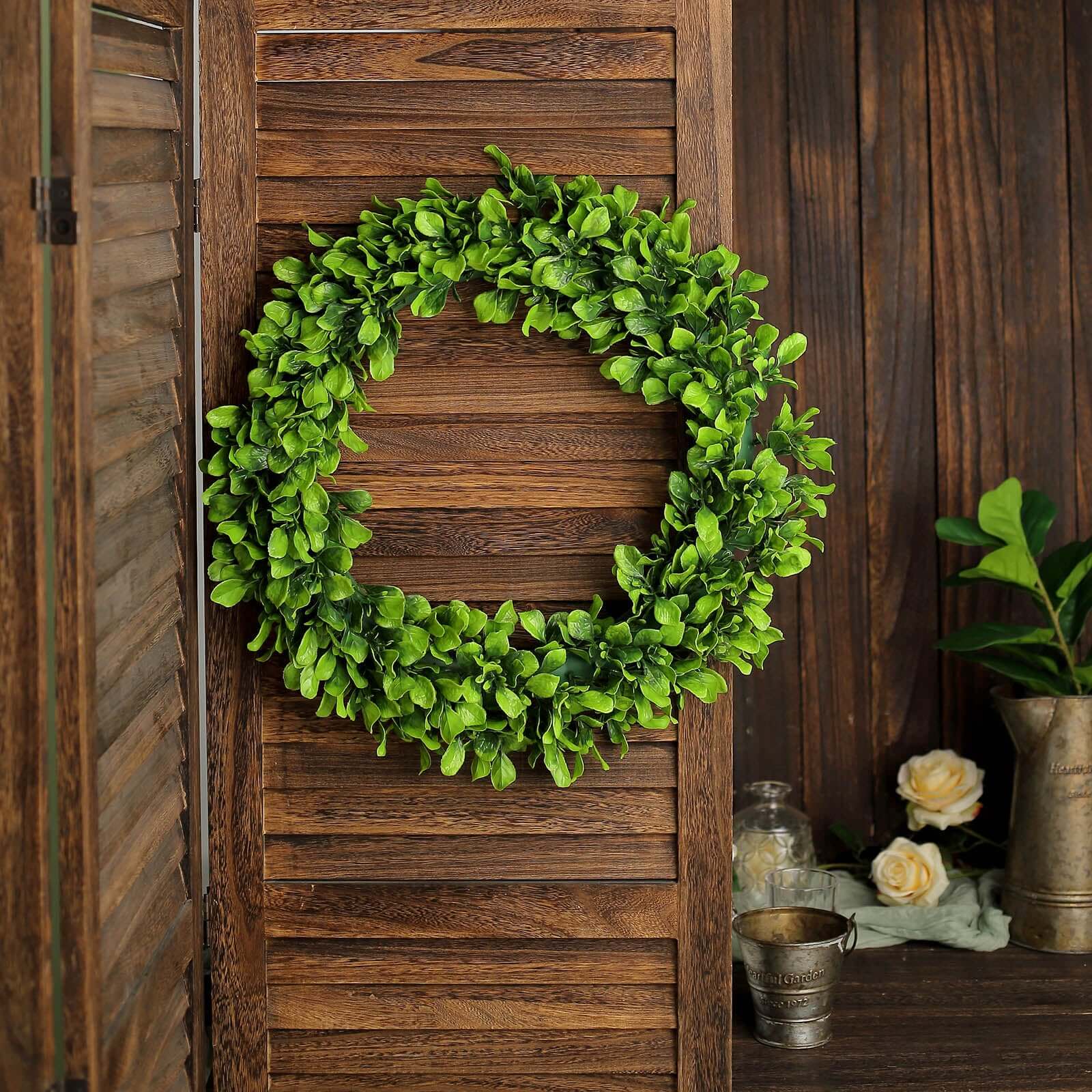 2 Pack 21" Green Artificial Lifelike Jasmine Leaf Spring Wreaths