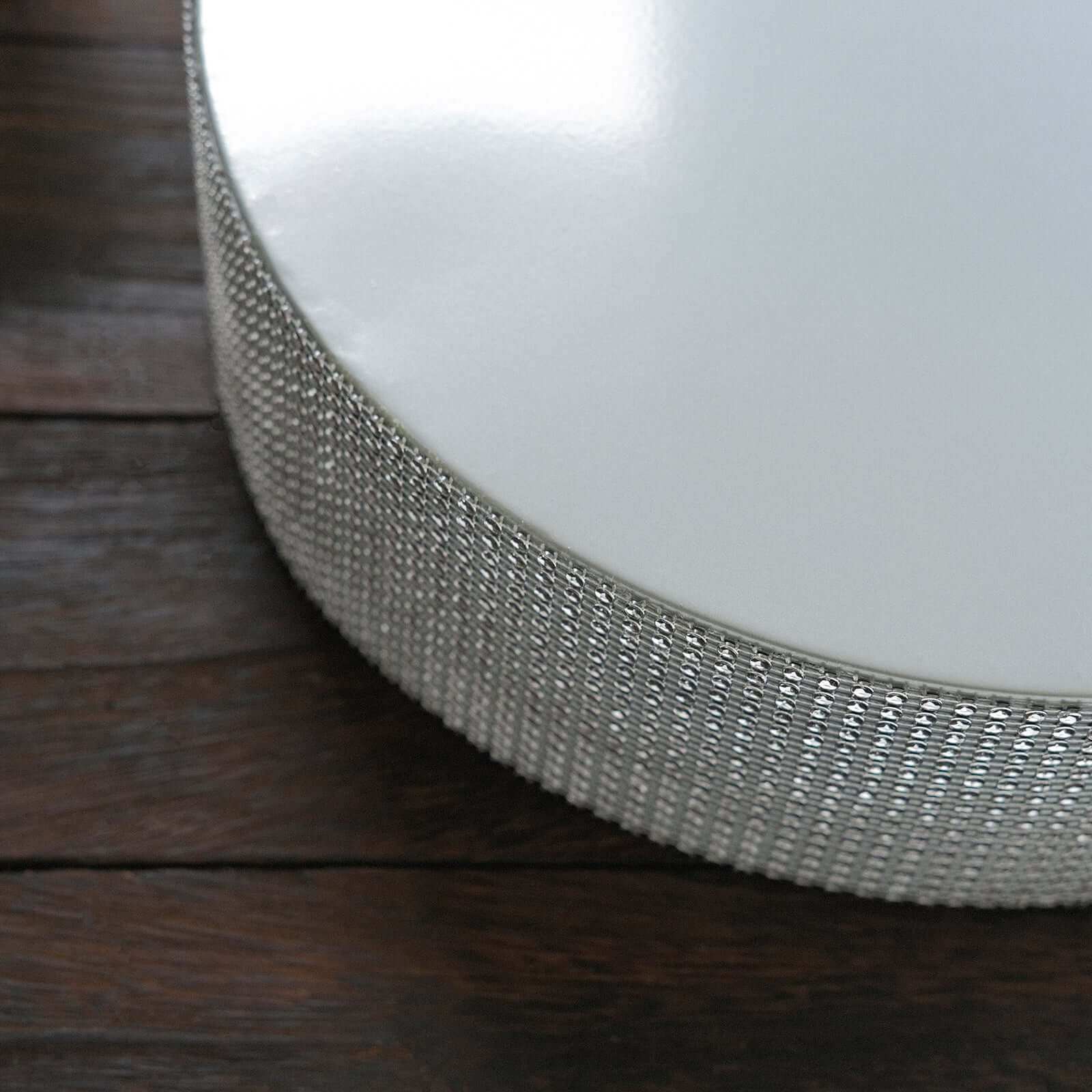 Metal Pedestal Cake Stand Round Design with Rhinestones Silver - Cupcake Holder and Dessert Table Centerpiece 12"