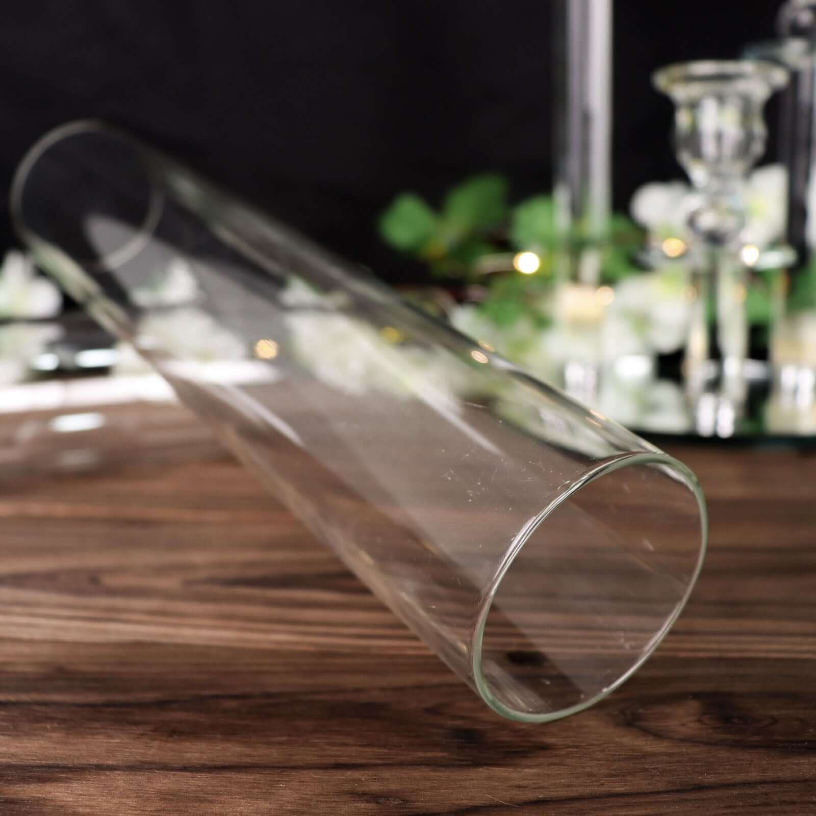 2-Pack Clear Glass Candelabra Shades Open End Hurricane Design - Sophisticated Table Centerpiece 10"