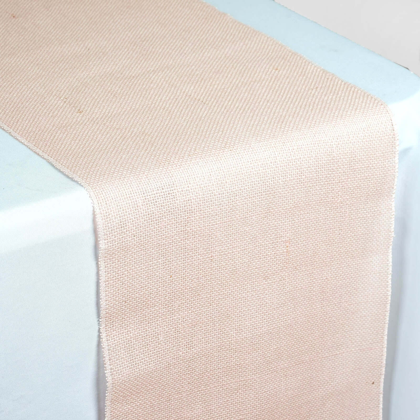 Burlap Jute 14"x108" Table Runner Blush - Rustic Boho Chic Tabletop Decor