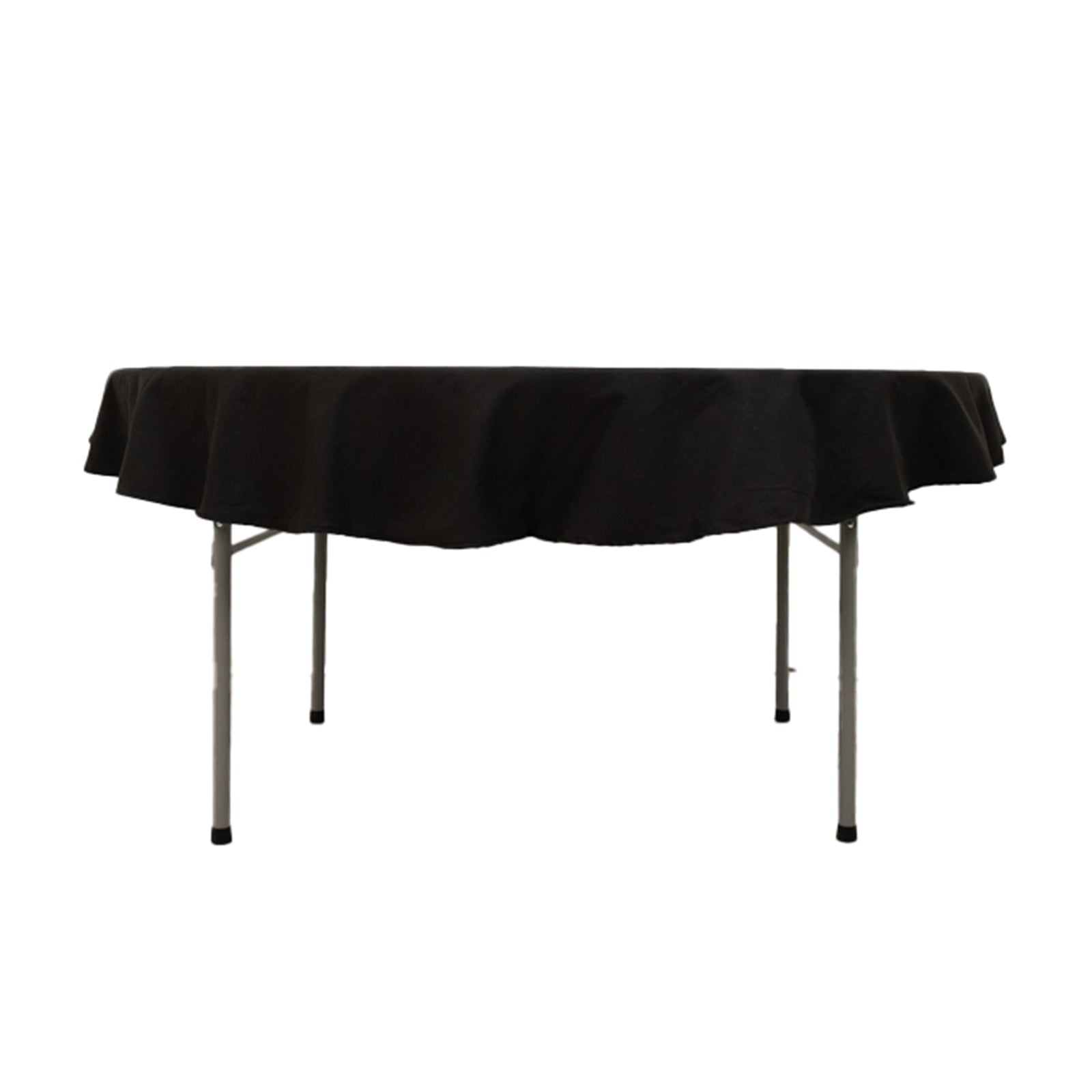 Cotton Blend 70" Round Tablecloth Black - Wrinkle-Resistant Table Cover