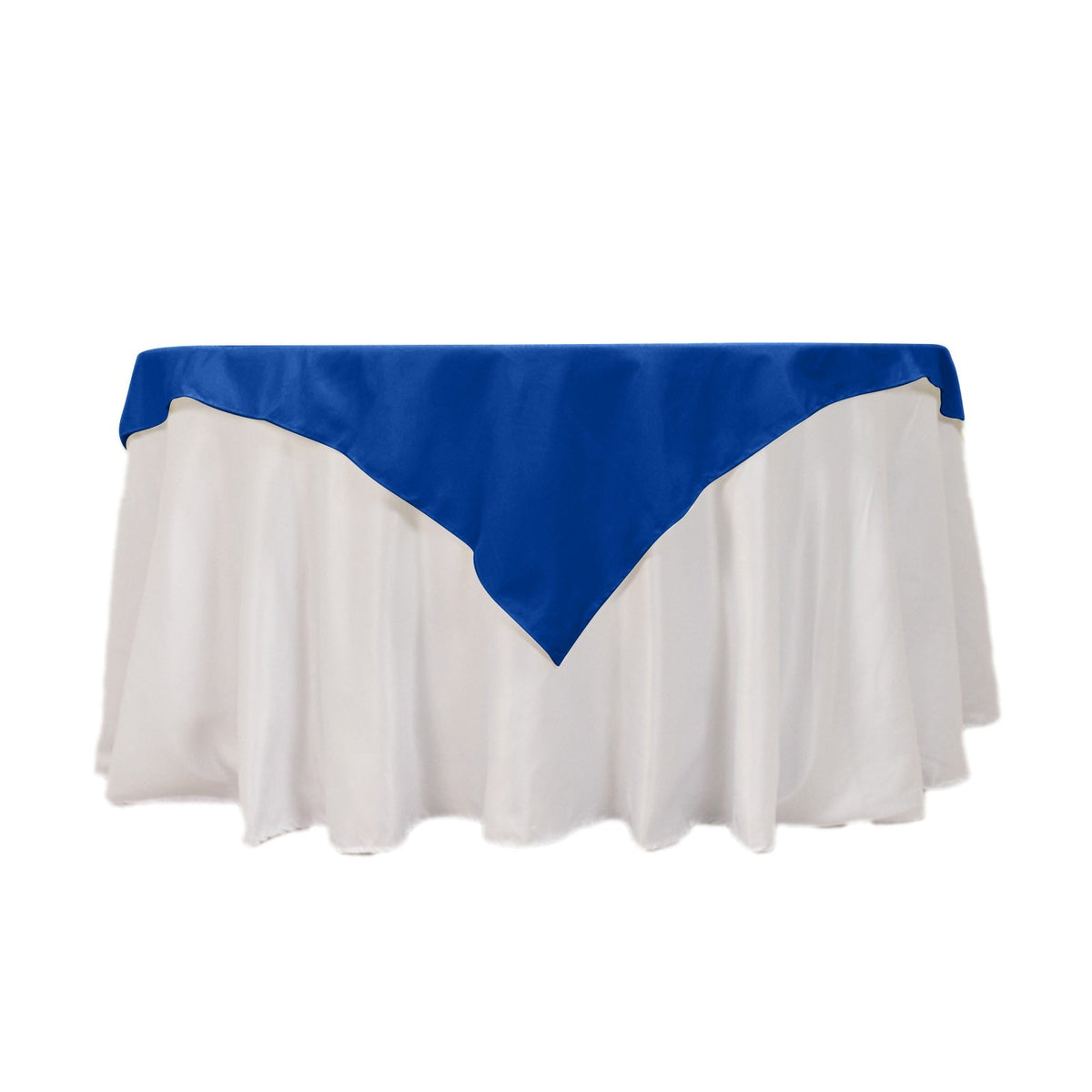 Cotton Blend 54"x54" Table Overlay Square Tablecloth Royal - Wrinkle-Resistant Table Topper