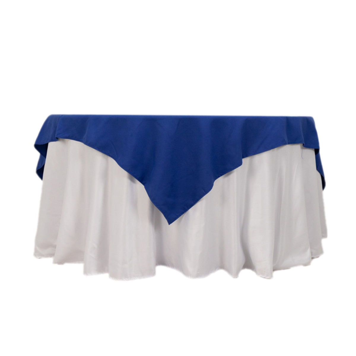 Cotton Blend 70"x70" Table Overlay Square Tablecloth Royal - Wrinkle-Resistant Fabric Table Topper