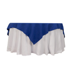Cotton Blend 70"x70" Table Overlay Square Tablecloth Royal - Wrinkle-Resistant Fabric Table Topper