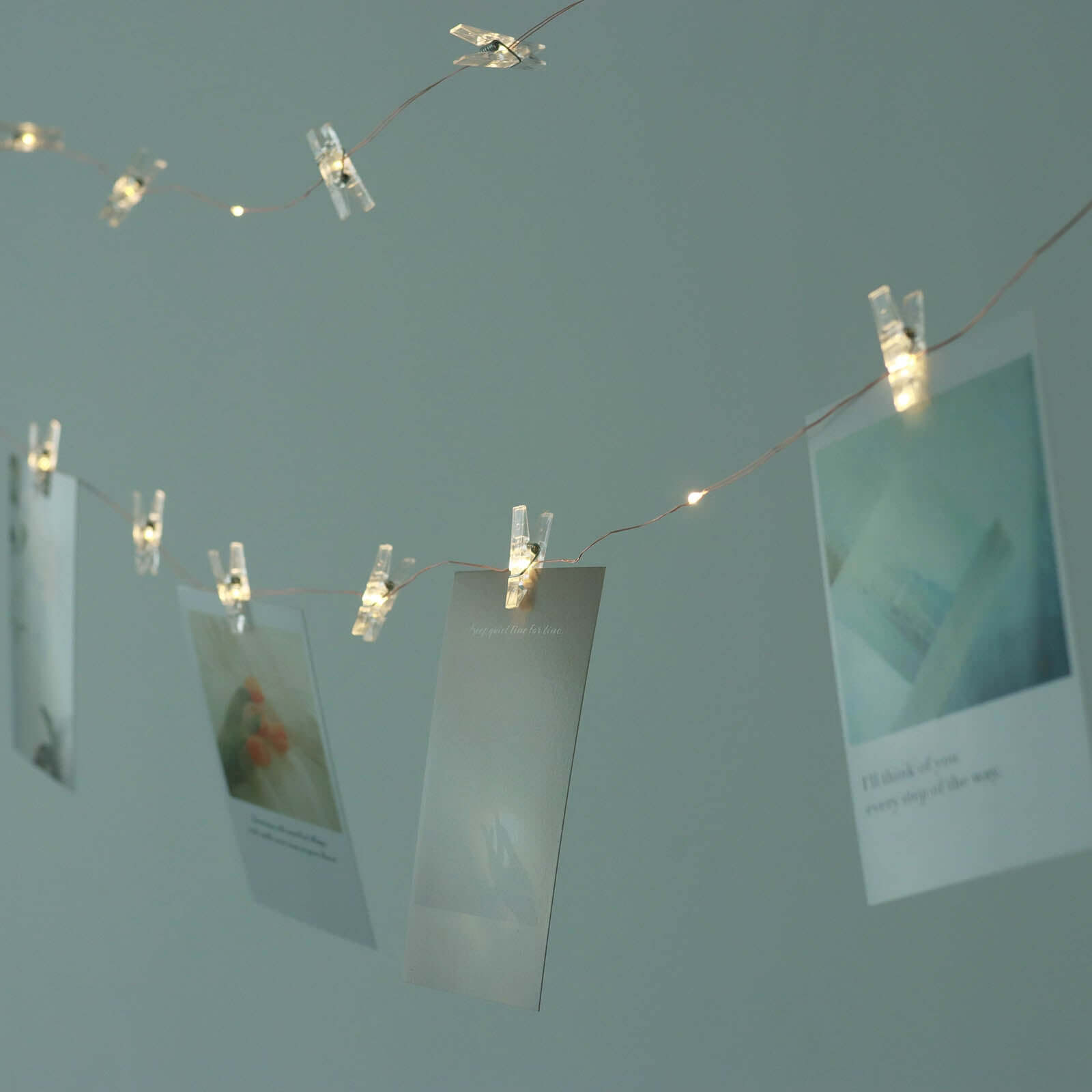 32ft Warm White 100 LED Clear Photo Clip Fairy String Light Garland